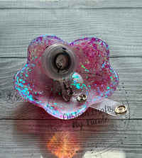 Pink glitter and mica flower bowl