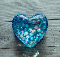 Mermaid pearls heart jar with lid