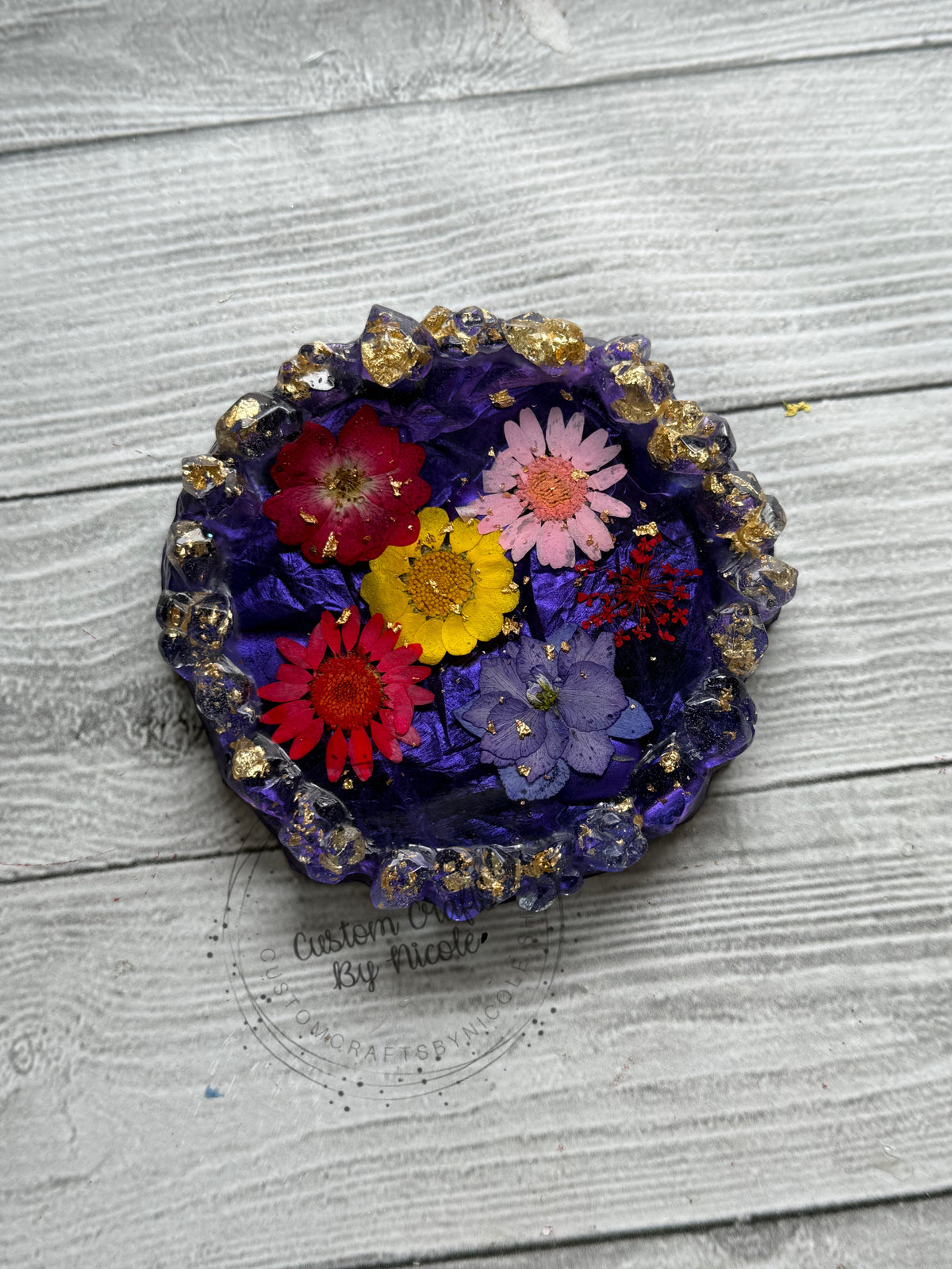 Pressed flower coaster/tray