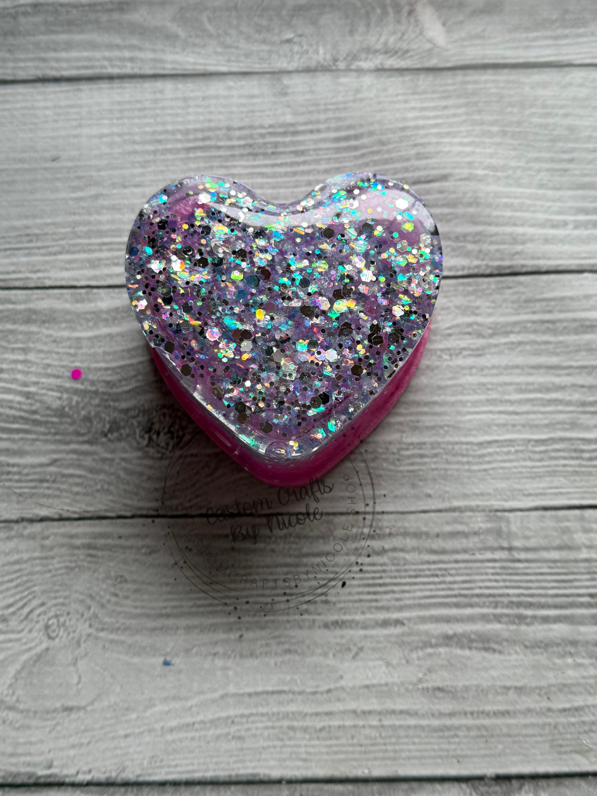 Pink angel dust heart jar with lid