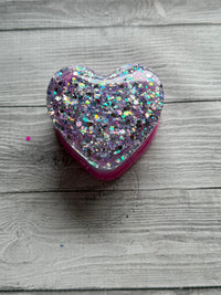 Pink angel dust heart jar with lid