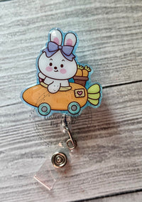 Bunny in a carrot car
