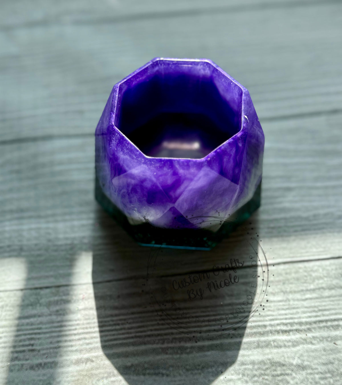 Purple ink hexagon trinket bowl