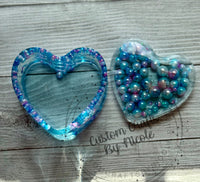 Mermaid pearls heart jar with lid