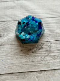 Blue beaded trinket bowl