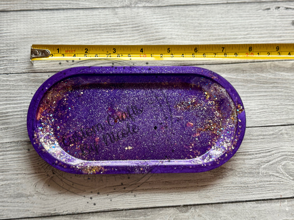 Purple and gold trinket tray