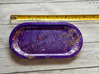 Purple and gold trinket tray