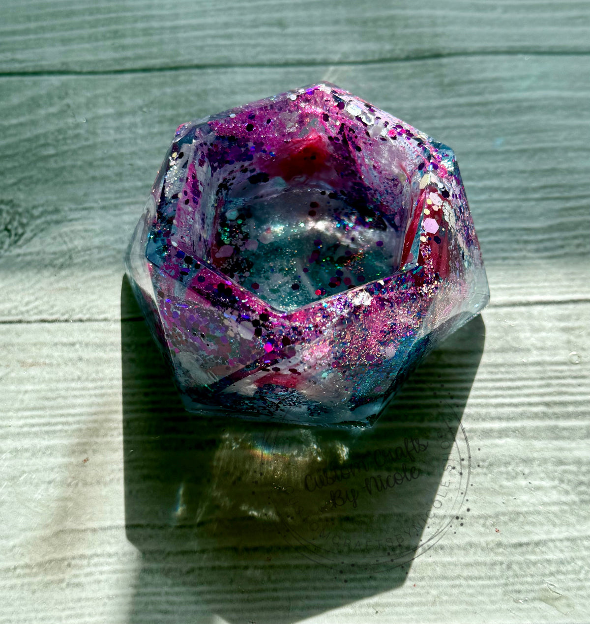 Purple hexagon trinket bowl