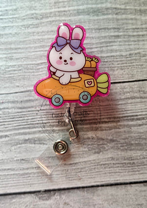 Bunny in a carrot car