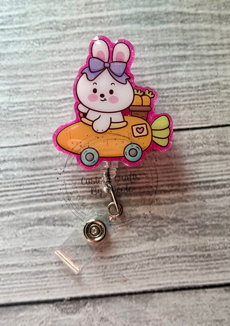 Bunny in a carrot car