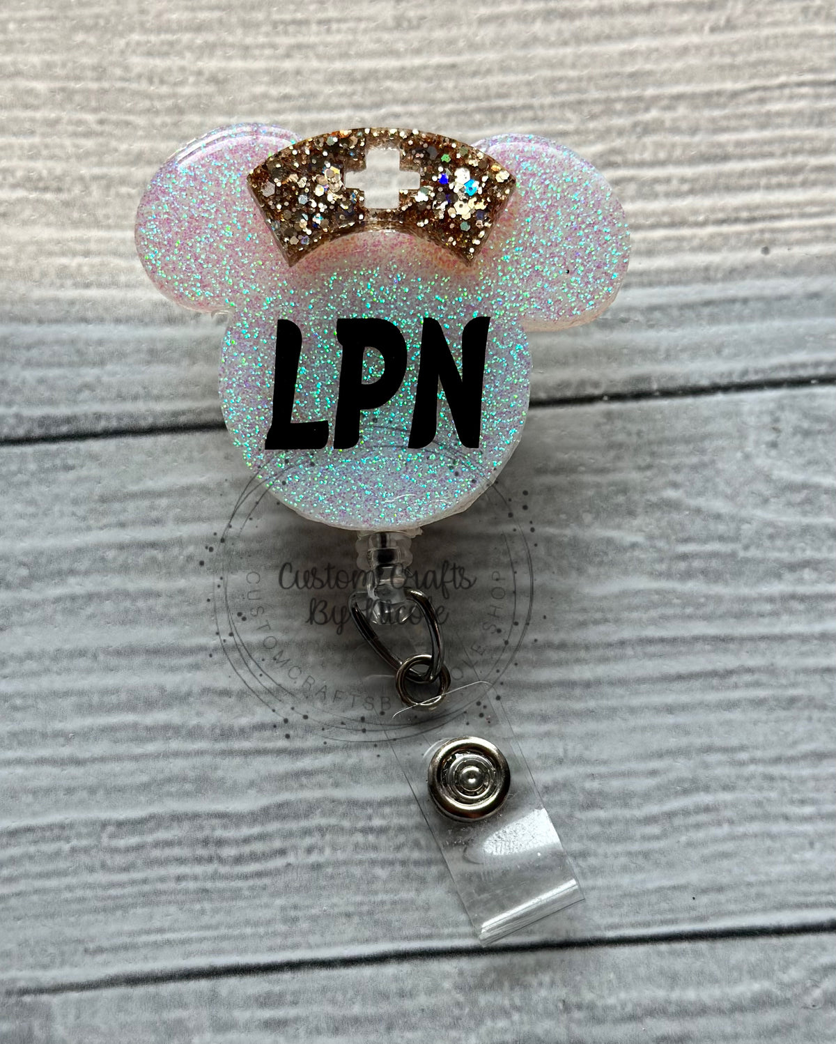 Mouse with bow/hat-LPN,RN,PCT,RT, NP, PA
