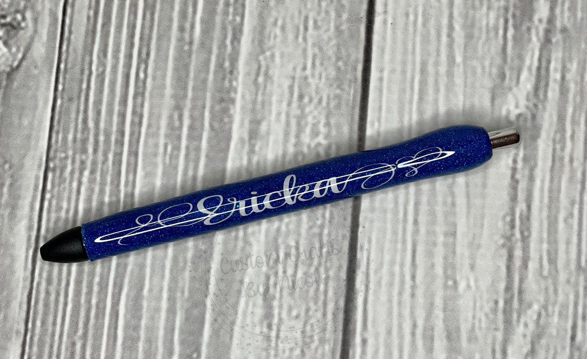 Glittered Refillable Medium Point Gel Pen