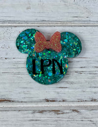 Mouse with bow/hat-LPN,RN,PCT,RT, NP, PA