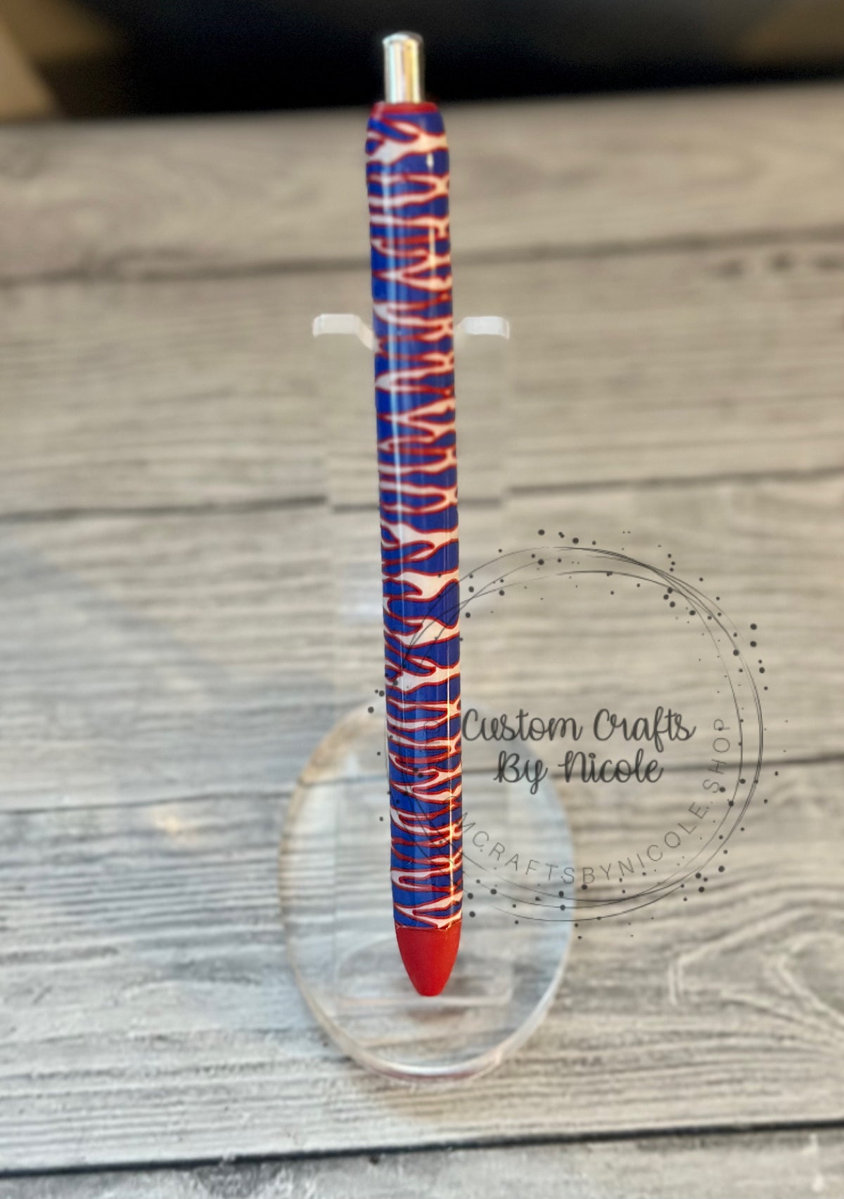 (Almost) RTS Red, White Blue Zebra Gel Pen