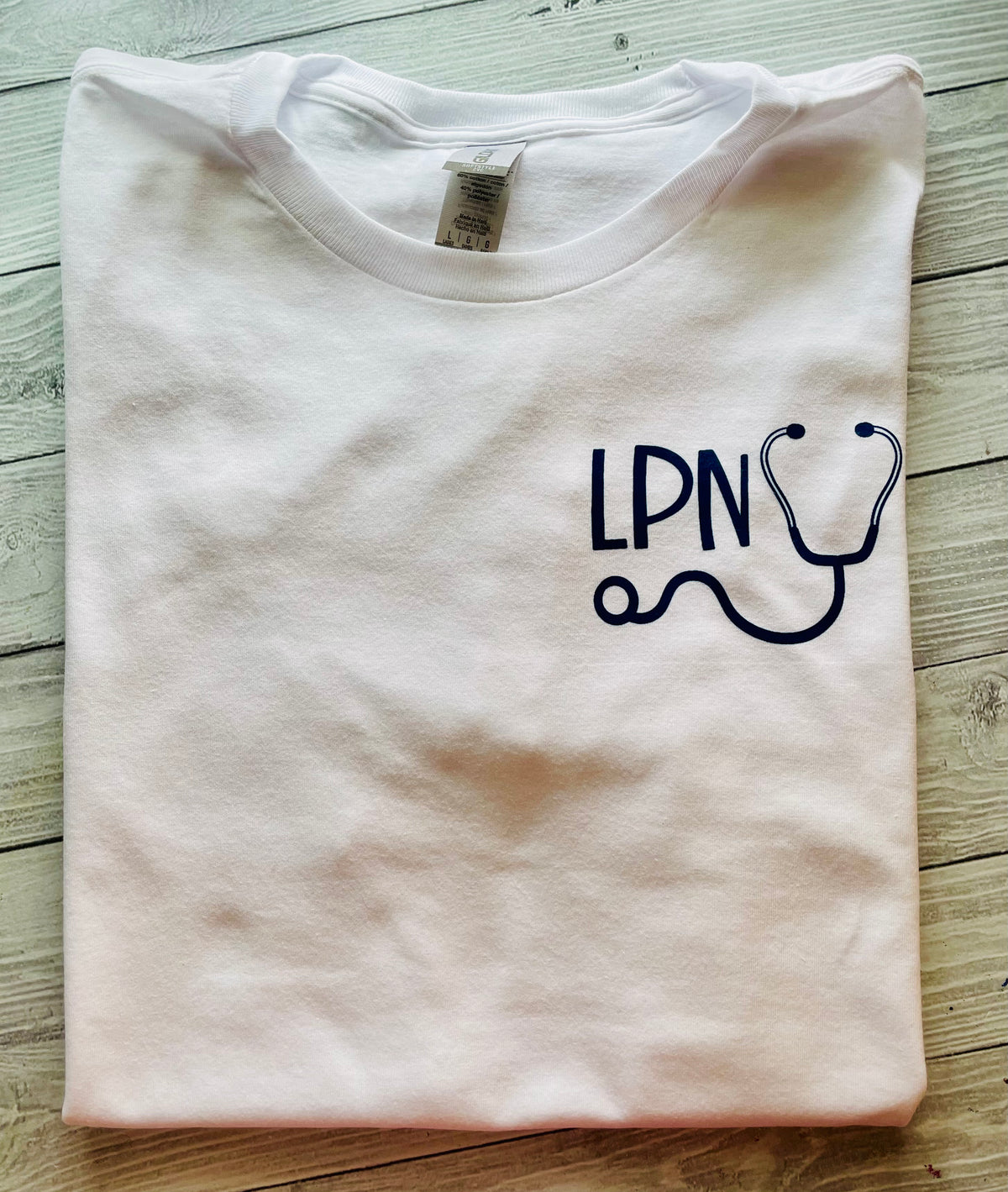 LPN White Ladies Fit tee shirt